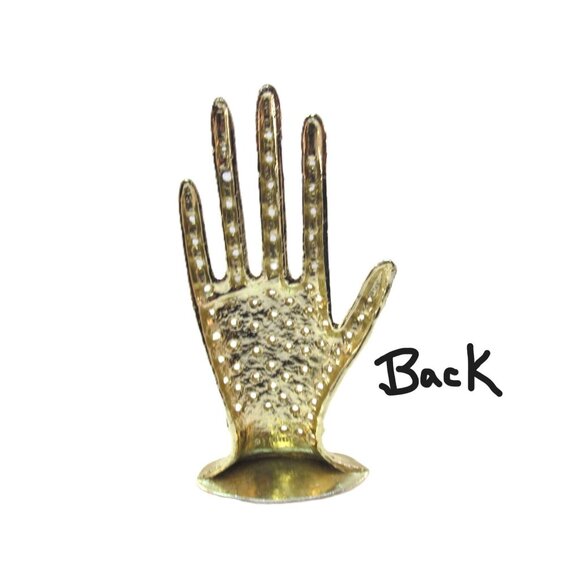 Vintage Gold Plated Hand Display Stand For Earrings Signed Torino - Picture 2 of 9